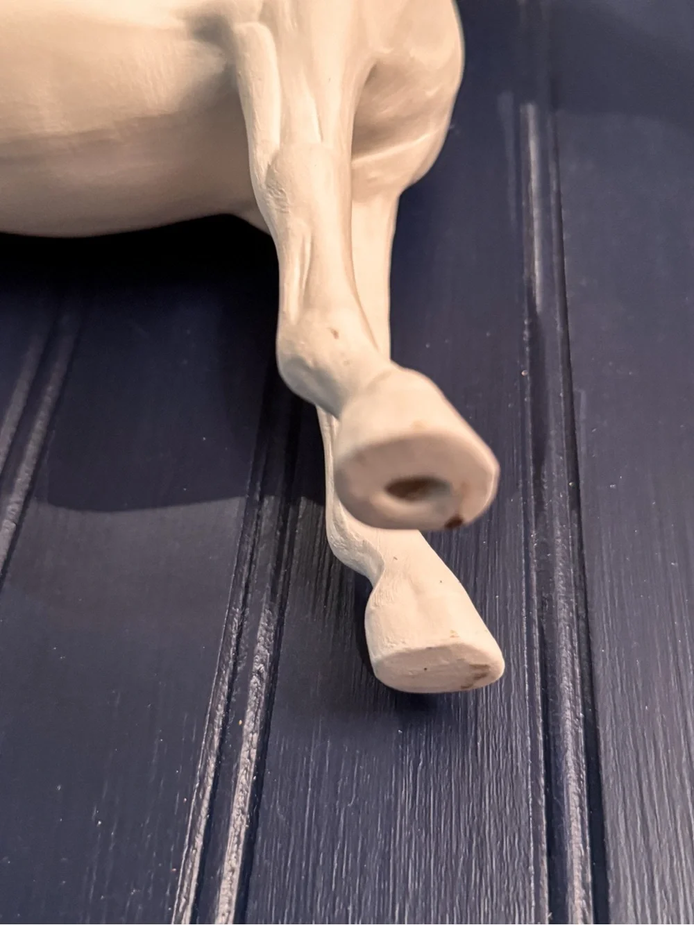 Vintage White Ceramic Horse — Large Equestrian Figurine